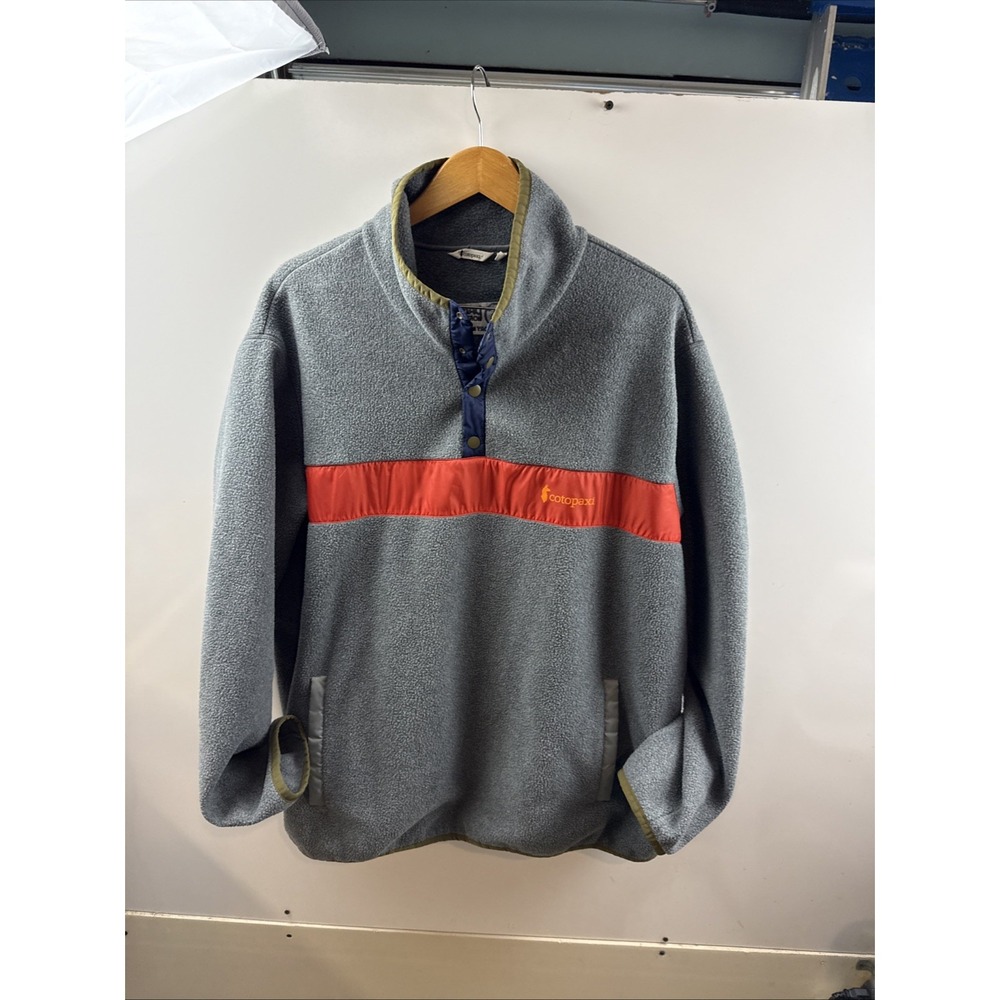 Cotopaxi Mens Grey Fleece Men's 2XL 1/4 Snap Button Pullover Jacket Company Nam
